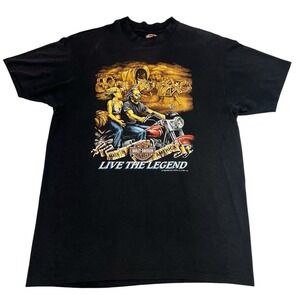 Vintage 90s 3d Emblem Harley Davidson Live The Legend Shirt Sz‎ XL Motorcycle Co